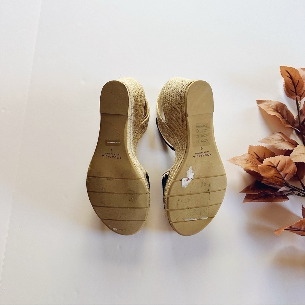 New Aquatalia Jiliana Suede Stitch Wedge Espadrille Sandals Size 6 — image 7 of 7
